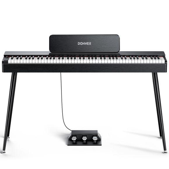 Slankt Donner Oura S100 digitalpiano i svart finish