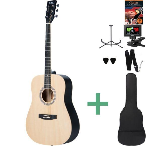 Venstrehendt Sant Guitars AC-84L i naturfinish med starttilbehør